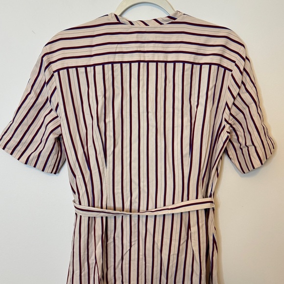 Sandro Clarence Striped Midi Dress Size Small / Medium Button Down Short Sleeve - Picture 7 of 10